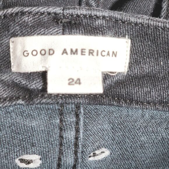Good American NWT Good Legs Black Stretch Denim Skinny Jeans Plus Size 24 - Picture 10 of 12